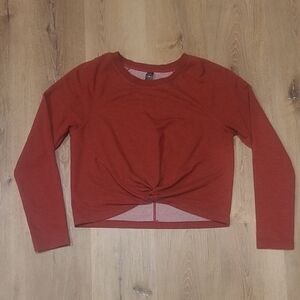 Women's Twist-Front Long Sleeve Top - Rust
